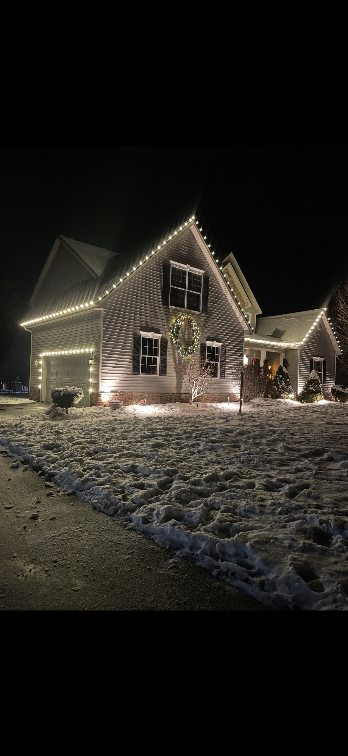 Holiday Lighting project: Winter Display, Fresh Snow in Saratoga County, NY
