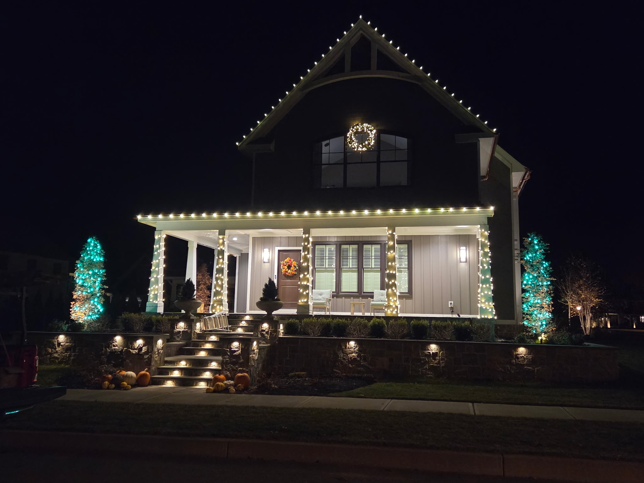 Holiday Lighting project: Two Story, Full Display in Saratoga County, NY